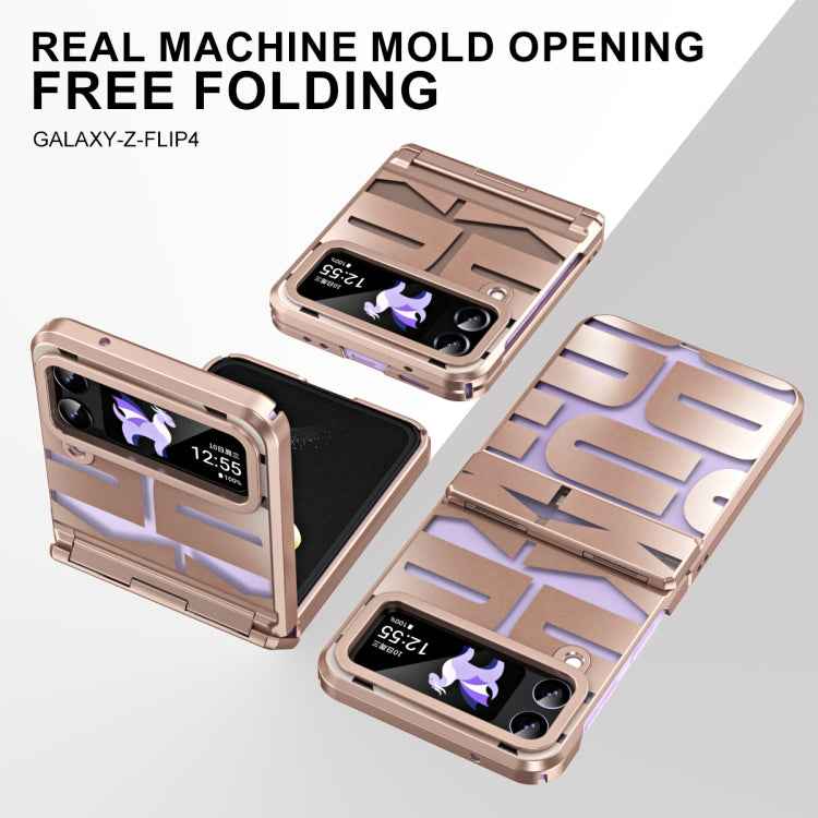 Integrated Electroplating Folding Phone Case with Hinge, For Samsung Galaxy Z Flip4 5G