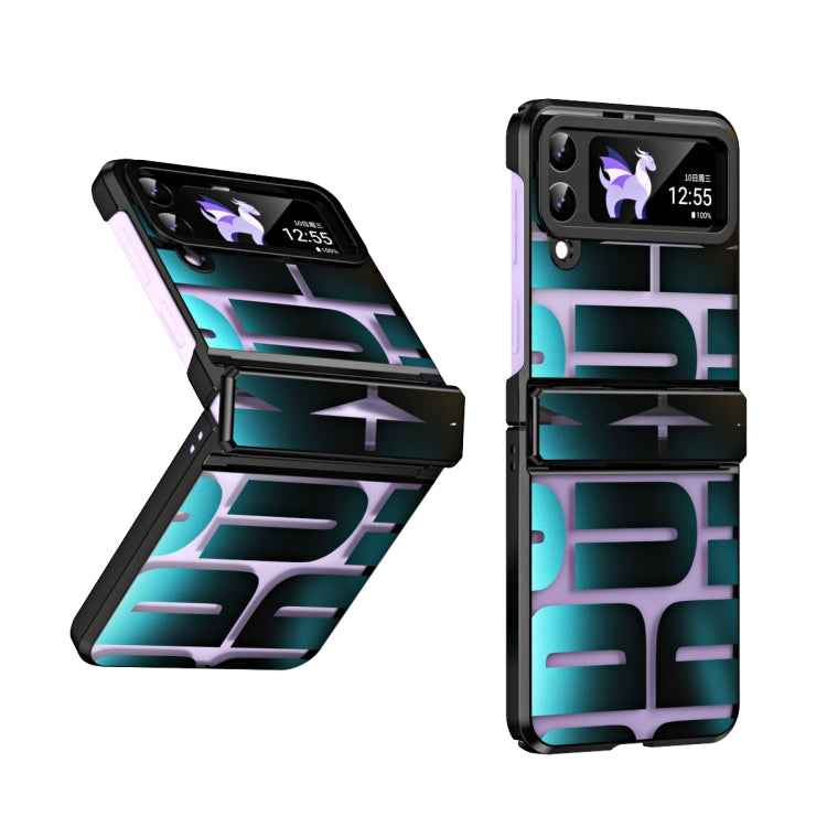 Integrated Electroplating Folding Phone Case with Hinge, For Samsung Galaxy Z Flip4 5G