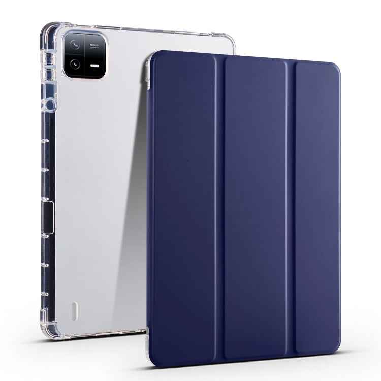 3-fold Clear TPU Smart Leather Tablet Case with Pen Slot, For Xiaomi Pad 7 / 7 Pro, For Xiaomi Redmi Pad Pro 12.1, For Xiaomi Pad 6S Pro, For Xiaomi Pad 6 Max 14, For Xiaomi Pad 6 / 6 Pro