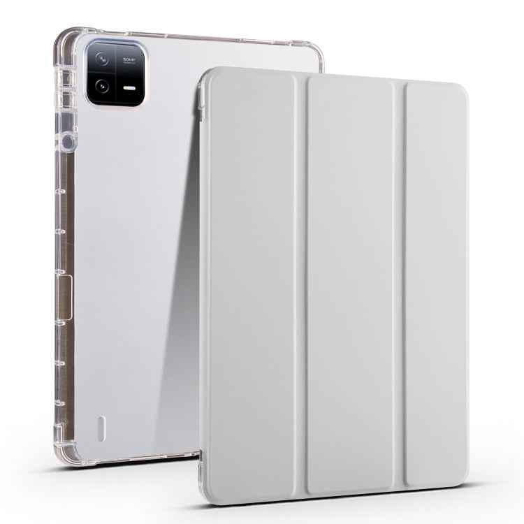 3-fold Clear TPU Smart Leather Tablet Case with Pen Slot, For Xiaomi Pad 7 / 7 Pro, For Xiaomi Redmi Pad Pro 12.1, For Xiaomi Pad 6S Pro, For Xiaomi Pad 6 Max 14, For Xiaomi Pad 6 / 6 Pro