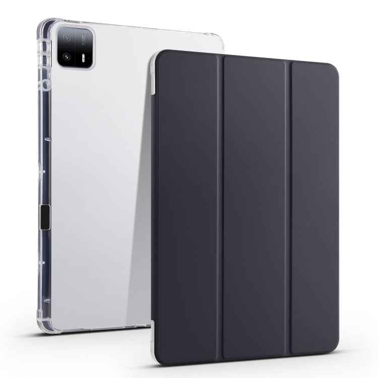 3-fold Clear TPU Smart Leather Tablet Case with Pen Slot, For Xiaomi Pad 7 / 7 Pro, For Xiaomi Redmi Pad Pro 12.1, For Xiaomi Pad 6S Pro, For Xiaomi Pad 6 Max 14, For Xiaomi Pad 6 / 6 Pro