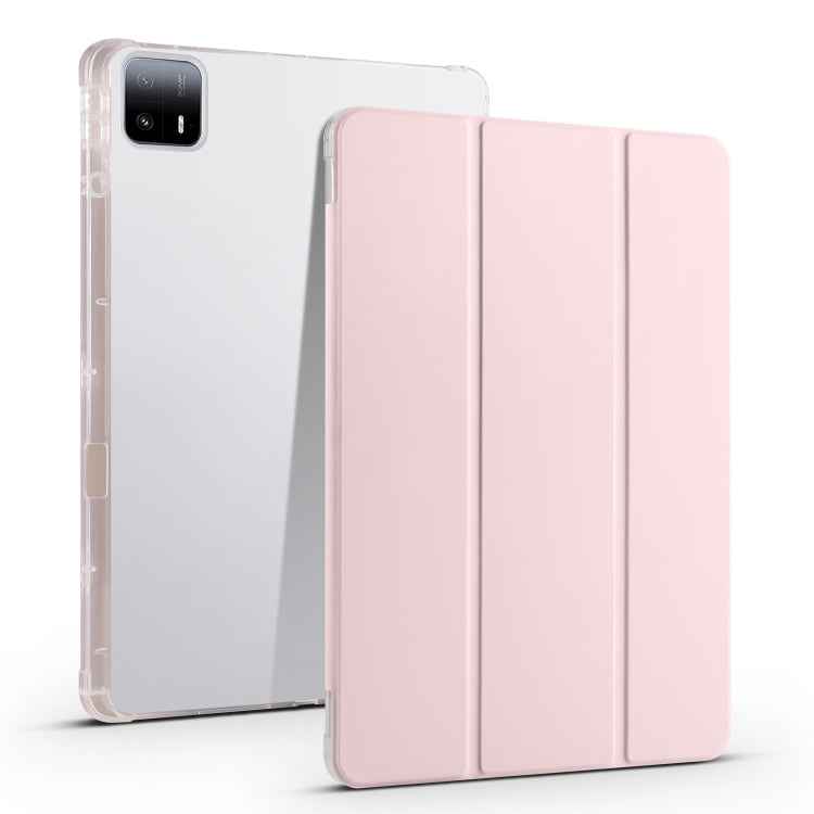 3-fold Clear TPU Smart Leather Tablet Case with Pen Slot, For Xiaomi Pad 7 / 7 Pro, For Xiaomi Redmi Pad Pro 12.1, For Xiaomi Pad 6S Pro, For Xiaomi Pad 6 Max 14, For Xiaomi Pad 6 / 6 Pro