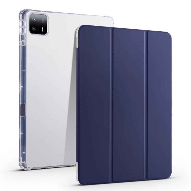 3-fold Clear TPU Smart Leather Tablet Case with Pen Slot, For Xiaomi Pad 7 / 7 Pro, For Xiaomi Redmi Pad Pro 12.1, For Xiaomi Pad 6S Pro, For Xiaomi Pad 6 Max 14, For Xiaomi Pad 6 / 6 Pro