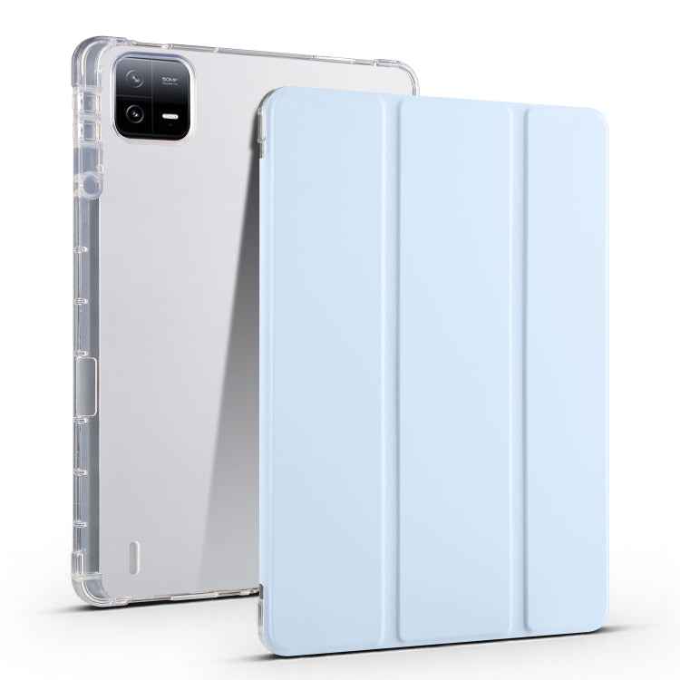 3-fold Clear TPU Smart Leather Tablet Case with Pen Slot, For Xiaomi Pad 7 / 7 Pro, For Xiaomi Redmi Pad Pro 12.1, For Xiaomi Pad 6S Pro, For Xiaomi Pad 6 Max 14, For Xiaomi Pad 6 / 6 Pro