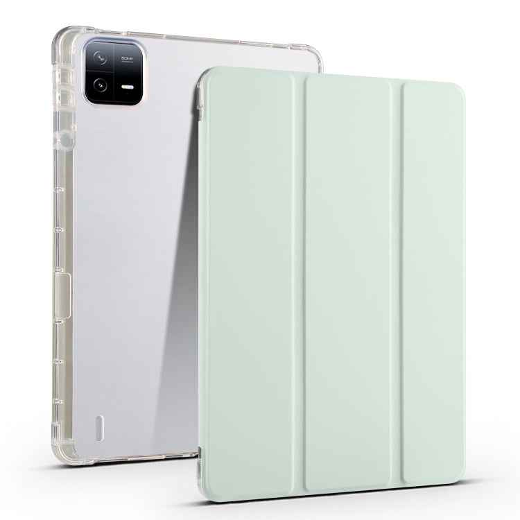 3-fold Clear TPU Smart Leather Tablet Case with Pen Slot, For Xiaomi Pad 7 / 7 Pro, For Xiaomi Redmi Pad Pro 12.1, For Xiaomi Pad 6S Pro, For Xiaomi Pad 6 Max 14, For Xiaomi Pad 6 / 6 Pro