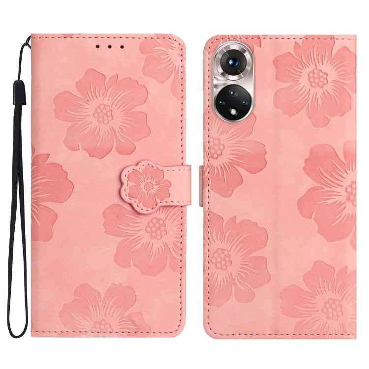 Flower Embossing Pattern Leather Phone Case, For Honor X8 / X30i, For Honor 50 Lite, For Honor 50