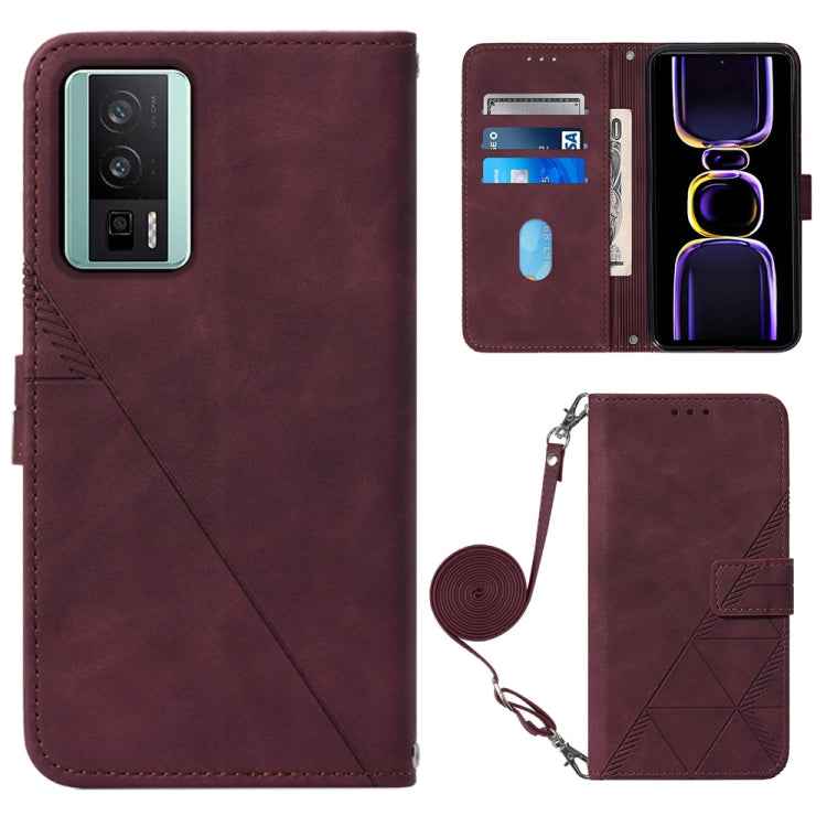 Crossbody 3D Embossed Flip Leather Phone Case, For Xiaomi Redmi Note 12S 4G Global, For Xiaomi Poco F5 5G/Redmi Note 12 Turbo, For Xiaomi Poco F5 Pro 5G/Redmi K60