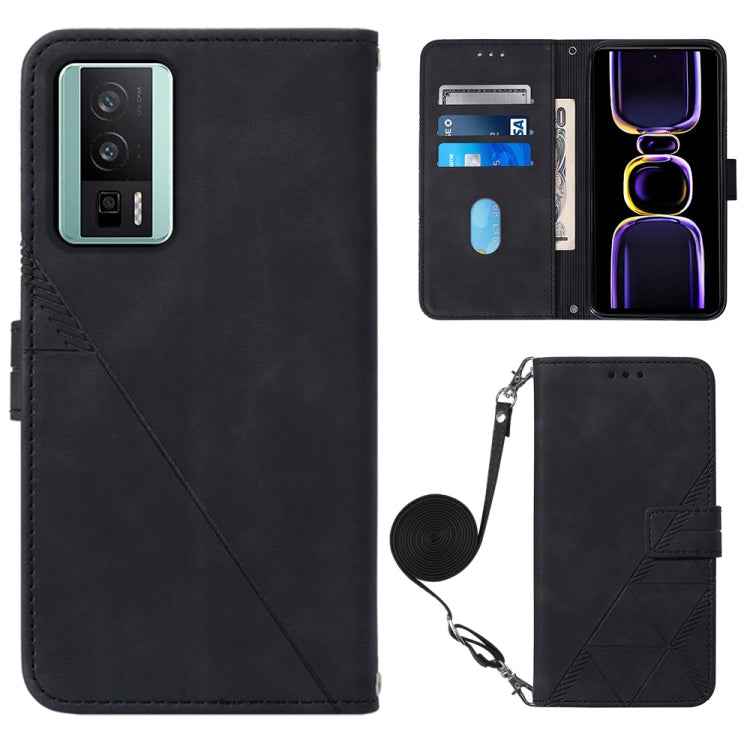 Crossbody 3D Embossed Flip Leather Phone Case, For Xiaomi Redmi Note 12S 4G Global, For Xiaomi Poco F5 5G/Redmi Note 12 Turbo, For Xiaomi Poco F5 Pro 5G/Redmi K60