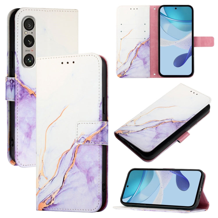 PT003 Marble Pattern Flip Leather Phone Case, For Sony Xperia 1 VIII, For Sony Xperia 10 VI, For Sony Xperia 1 VI, For Sony Xperia 5 VI, For Sony Xperia 5 V, For Sony Xperia 1 V, For Sony Xperia 10 V, For Sony Xperia 10 IV