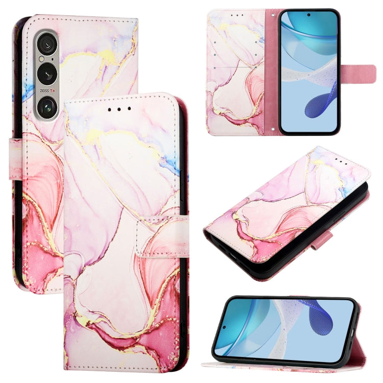 PT003 Marble Pattern Flip Leather Phone Case, For Sony Xperia 1 VIII, For Sony Xperia 10 VI, For Sony Xperia 1 VI, For Sony Xperia 5 VI, For Sony Xperia 5 V, For Sony Xperia 1 V, For Sony Xperia 10 V, For Sony Xperia 10 IV
