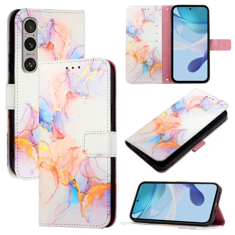 PT003 Marble Pattern Flip Leather Phone Case, For Sony Xperia 1 VIII, For Sony Xperia 10 VI, For Sony Xperia 1 VI, For Sony Xperia 5 VI, For Sony Xperia 5 V, For Sony Xperia 1 V, For Sony Xperia 10 V, For Sony Xperia 10 IV