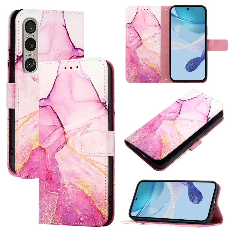 PT003 Marble Pattern Flip Leather Phone Case, For Sony Xperia 1 VIII, For Sony Xperia 10 VI, For Sony Xperia 1 VI, For Sony Xperia 5 VI, For Sony Xperia 5 V, For Sony Xperia 1 V, For Sony Xperia 10 V, For Sony Xperia 10 IV