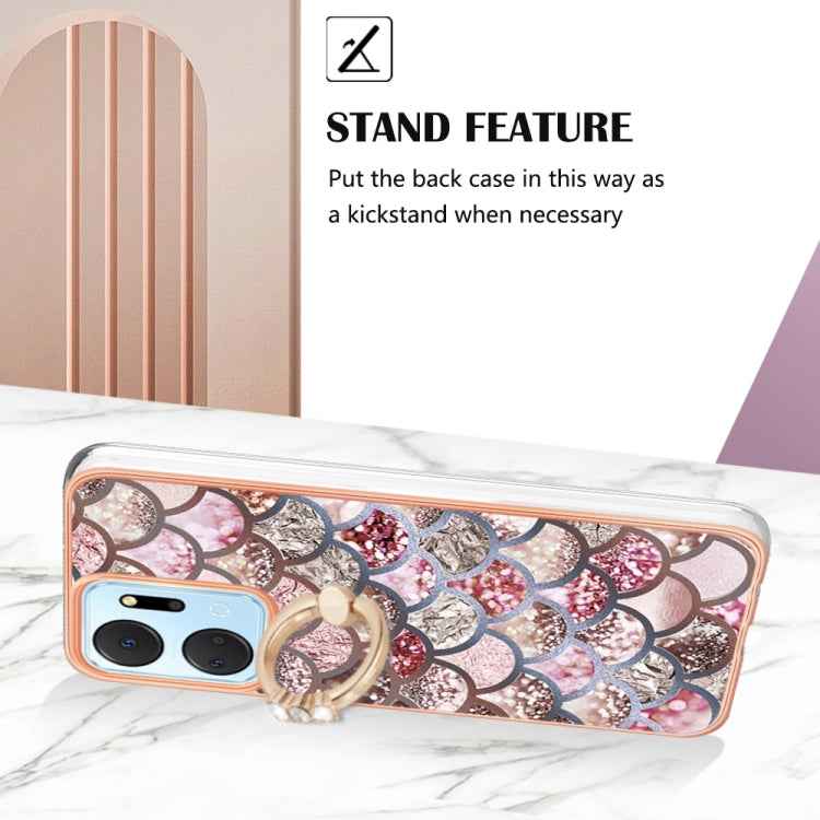 Electroplating IMD TPU Phone Case with Ring, For Honor X7a, For Honor X8a