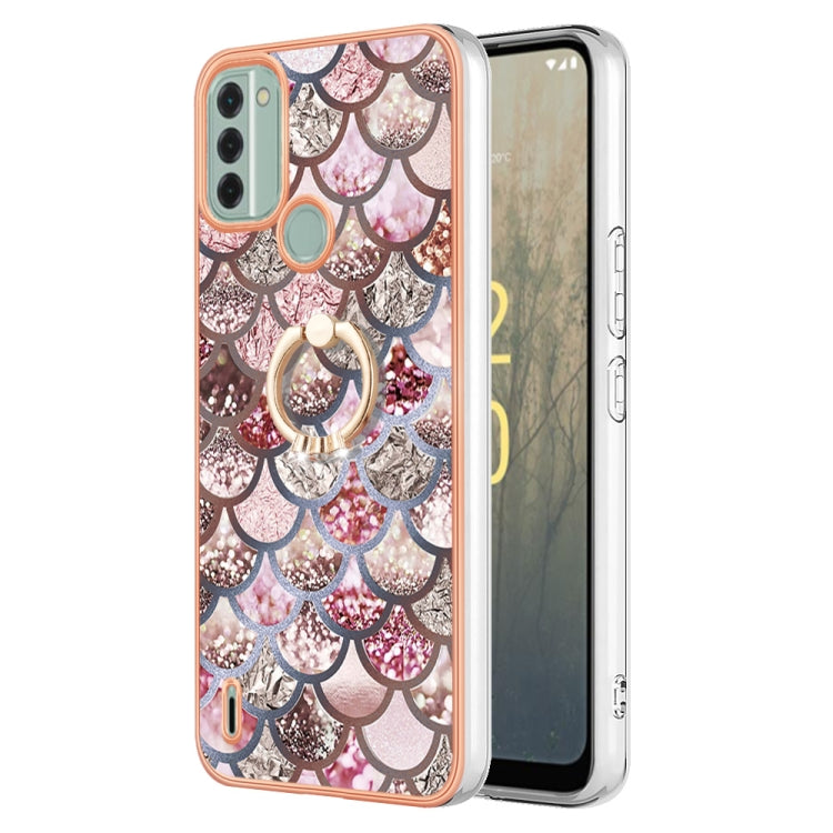 Electroplating IMD TPU Phone Case with Ring, For Nokia C12, For Nokia C31