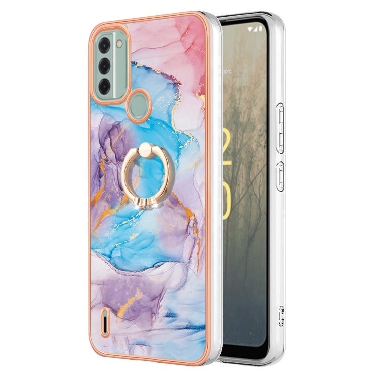 Electroplating IMD TPU Phone Case with Ring, For Nokia C12, For Nokia C31
