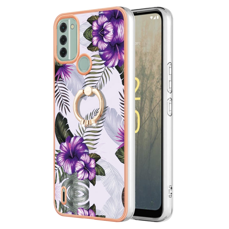Electroplating IMD TPU Phone Case with Ring, For Nokia C12, For Nokia C31