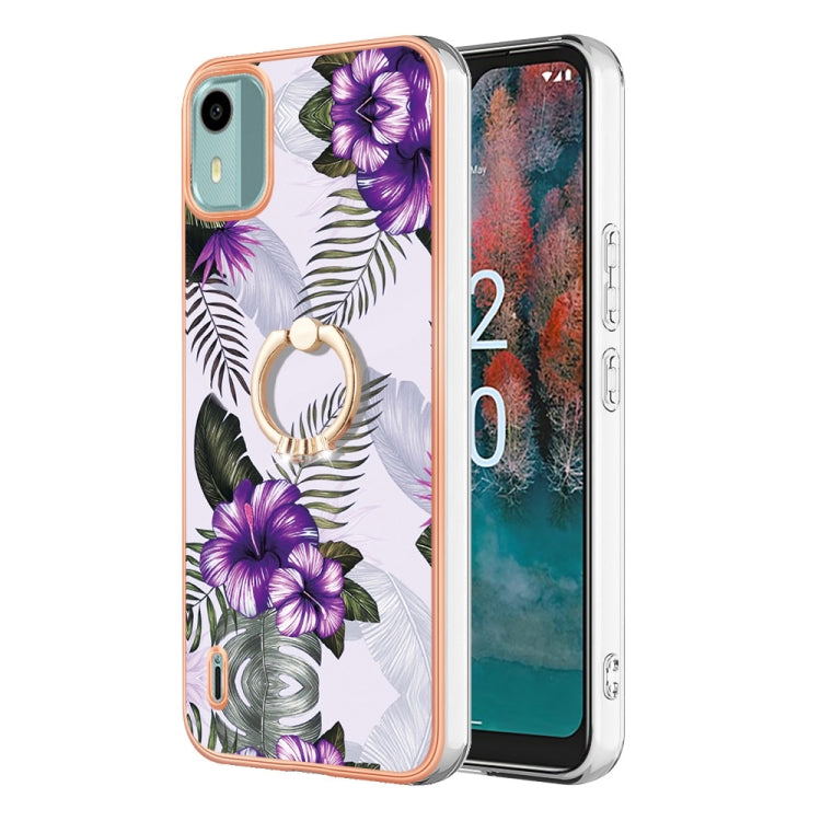 Electroplating IMD TPU Phone Case with Ring, For Nokia C12, For Nokia C31