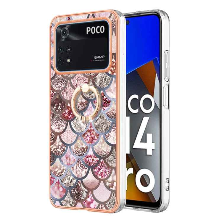 Electroplating IMD TPU Phone Case with Ring, For Xiaomi Poco M4 Pro 4G, For Xiaomi Mi 11 Lite