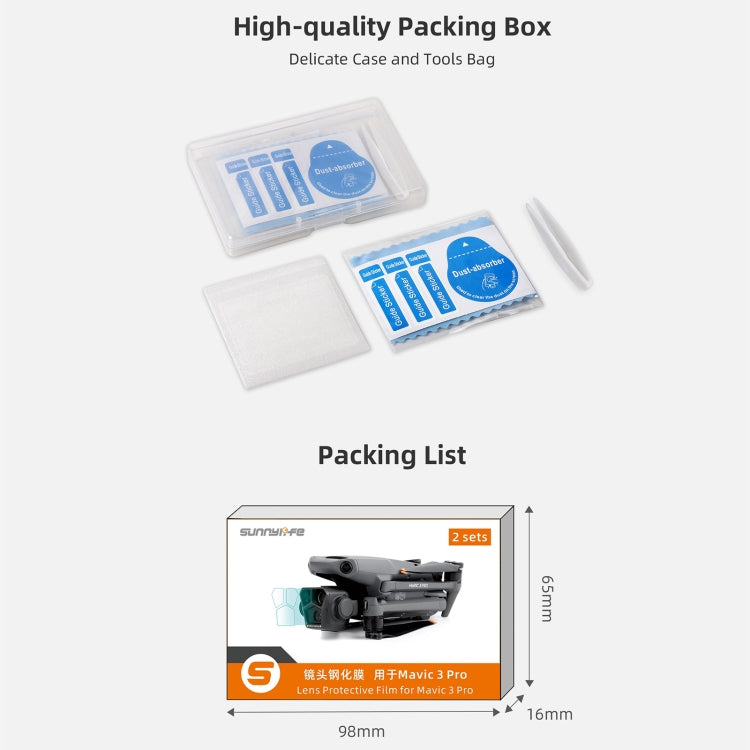 Sunnylife M3P-BHM578 2 Sets HD Explosion-proof Tempered Glass Film