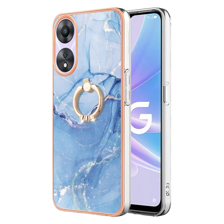 Electroplating Marble Dual-side IMD Phone Case with Ring