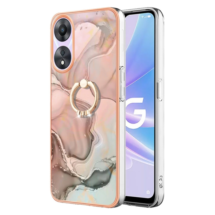 Electroplating Marble Dual-side IMD Phone Case with Ring