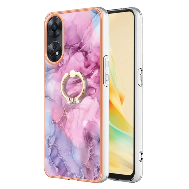 Electroplating Marble Dual-side IMD Phone Case with Ring
