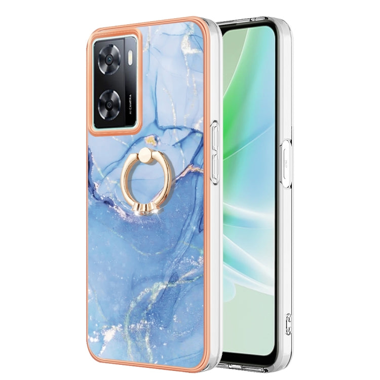 Electroplating Marble Dual-side IMD Phone Case with Ring
