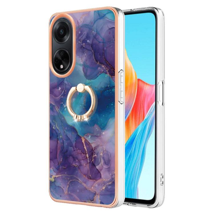 Electroplating Marble Dual-side IMD Phone Case with Ring