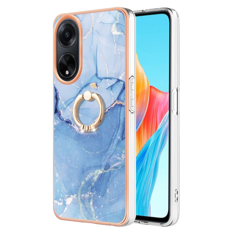 Electroplating Marble Dual-side IMD Phone Case with Ring