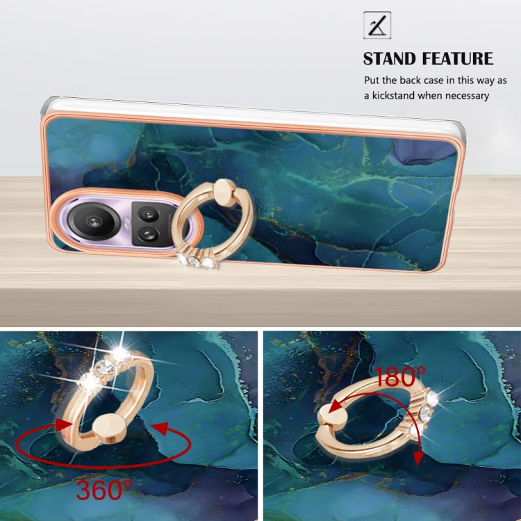 Electroplating Marble Dual-side IMD Phone Case with Ring