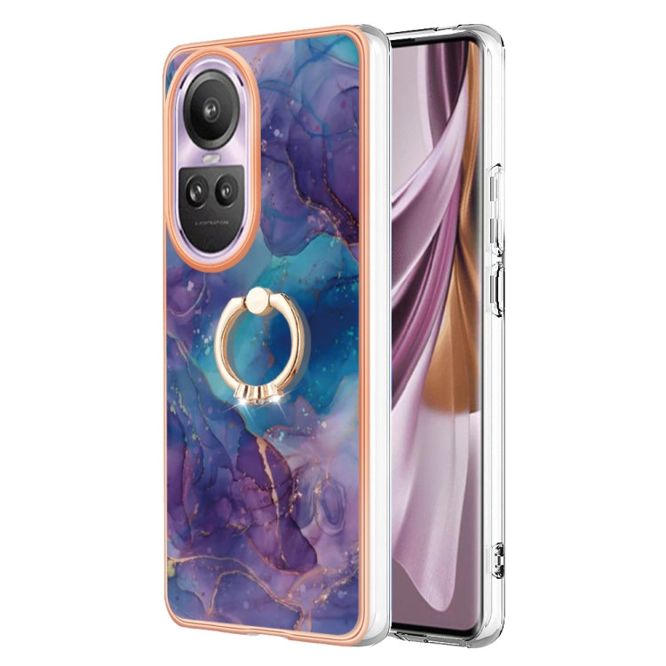 Electroplating Marble Dual-side IMD Phone Case with Ring