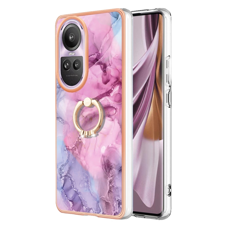 Electroplating Marble Dual-side IMD Phone Case with Ring