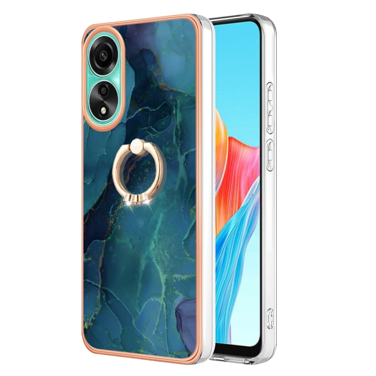 Electroplating Marble Dual-side IMD Phone Case with Ring