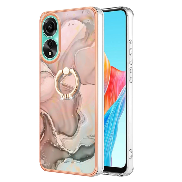 Electroplating Marble Dual-side IMD Phone Case with Ring