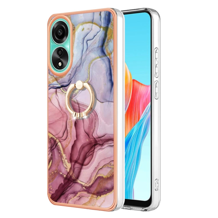 Electroplating Marble Dual-side IMD Phone Case with Ring