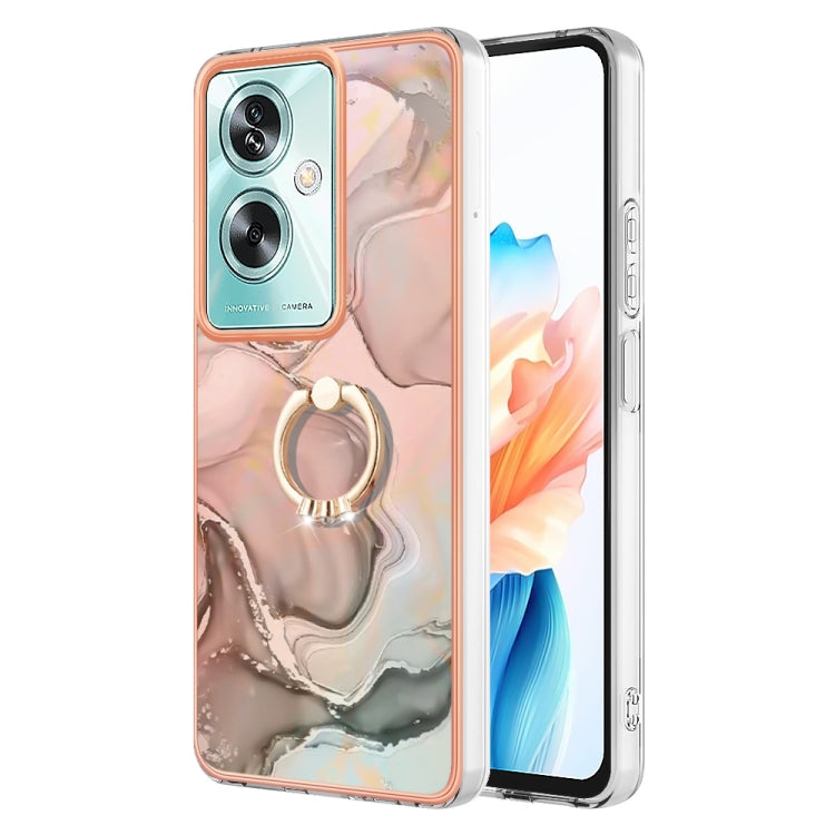 Electroplating Marble Dual-side IMD Phone Case with Ring