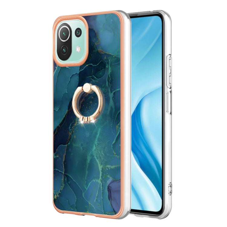 Electroplating Marble Dual-side IMD Phone Case with Ring, For Xiaomi Redmi Note 12 5G Global/Poco X5 5G, For Xiaomi Redmi 12C/11A 4G Global, For Xiaomi 13 Lite 5G, For Xiaomi Redmi Note 12 Pro Speed, For Xiaomi Redmi 10C, For Xiaomi Mi 11 Lite