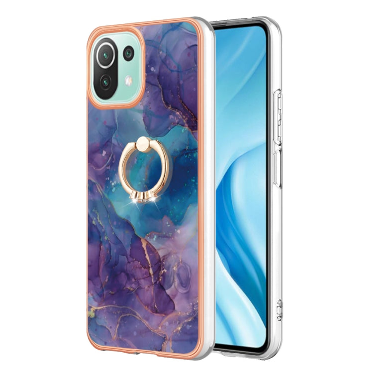 Electroplating Marble Dual-side IMD Phone Case with Ring, For Xiaomi Redmi Note 12 5G Global/Poco X5 5G, For Xiaomi Redmi 12C/11A 4G Global, For Xiaomi 13 Lite 5G, For Xiaomi Redmi Note 12 Pro Speed, For Xiaomi Redmi 10C, For Xiaomi Mi 11 Lite