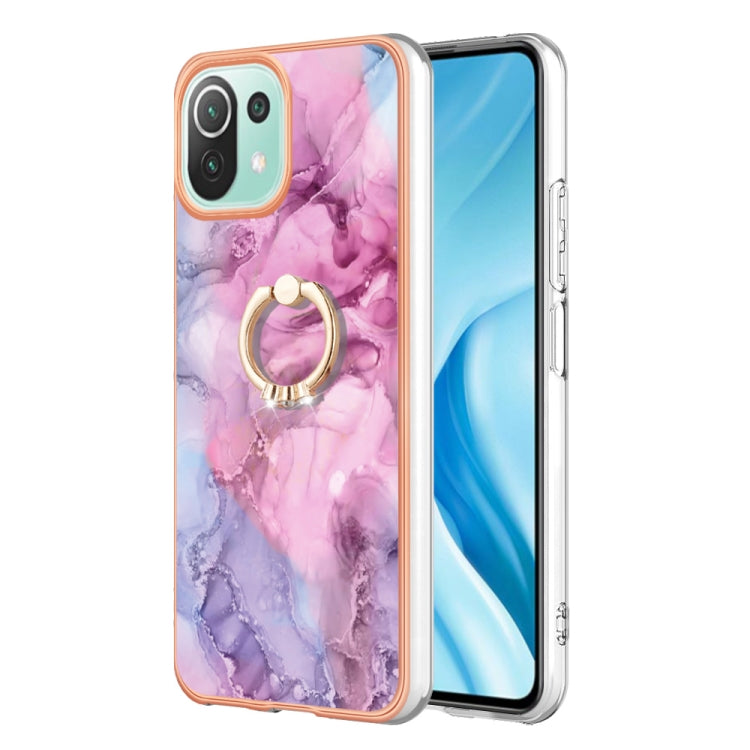 Electroplating Marble Dual-side IMD Phone Case with Ring, For Xiaomi Redmi Note 12 5G Global/Poco X5 5G, For Xiaomi Redmi 12C/11A 4G Global, For Xiaomi 13 Lite 5G, For Xiaomi Redmi Note 12 Pro Speed, For Xiaomi Redmi 10C, For Xiaomi Mi 11 Lite