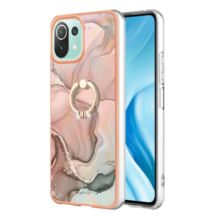 Electroplating Marble Dual-side IMD Phone Case with Ring, For Xiaomi Redmi Note 12 5G Global/Poco X5 5G, For Xiaomi Redmi 12C/11A 4G Global, For Xiaomi 13 Lite 5G, For Xiaomi Redmi Note 12 Pro Speed, For Xiaomi Redmi 10C, For Xiaomi Mi 11 Lite