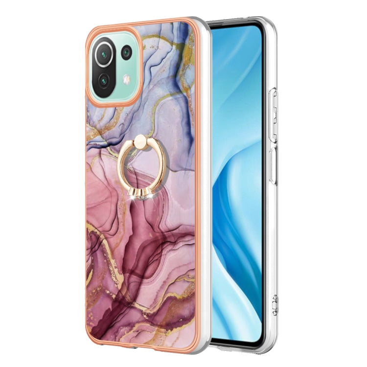 Electroplating Marble Dual-side IMD Phone Case with Ring, For Xiaomi Redmi Note 12 5G Global/Poco X5 5G, For Xiaomi Redmi 12C/11A 4G Global, For Xiaomi 13 Lite 5G, For Xiaomi Redmi Note 12 Pro Speed, For Xiaomi Redmi 10C, For Xiaomi Mi 11 Lite