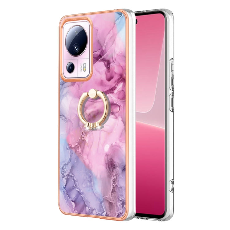Electroplating Marble Dual-side IMD Phone Case with Ring, For Xiaomi Redmi Note 12 5G Global/Poco X5 5G, For Xiaomi Redmi 12C/11A 4G Global, For Xiaomi 13 Lite 5G, For Xiaomi Redmi Note 12 Pro Speed, For Xiaomi Redmi 10C, For Xiaomi Mi 11 Lite