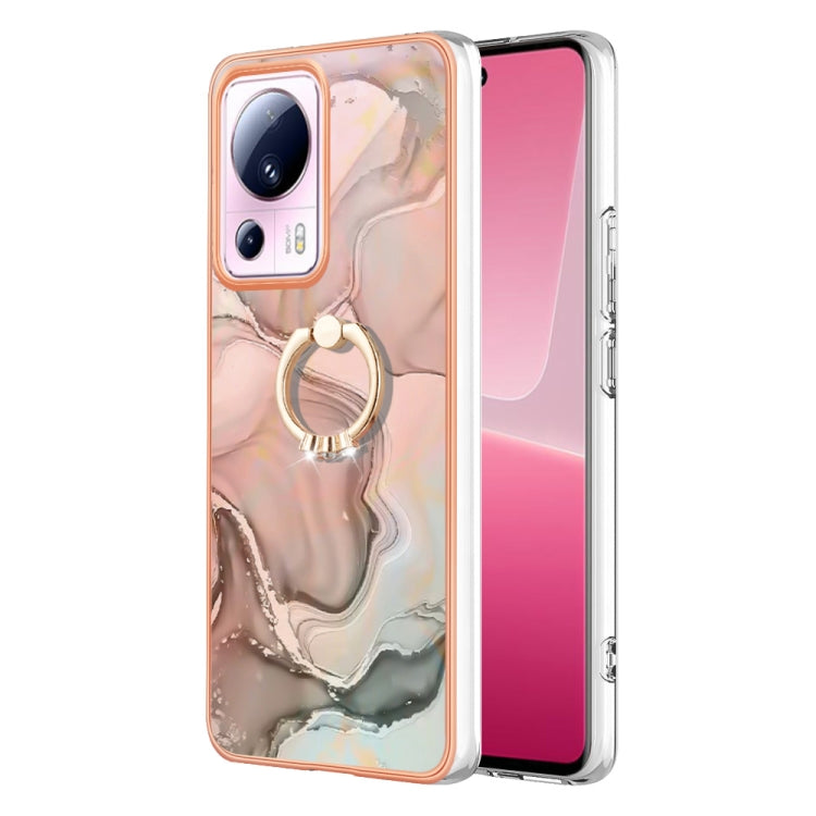 Electroplating Marble Dual-side IMD Phone Case with Ring, For Xiaomi Redmi Note 12 5G Global/Poco X5 5G, For Xiaomi Redmi 12C/11A 4G Global, For Xiaomi 13 Lite 5G, For Xiaomi Redmi Note 12 Pro Speed, For Xiaomi Redmi 10C, For Xiaomi Mi 11 Lite