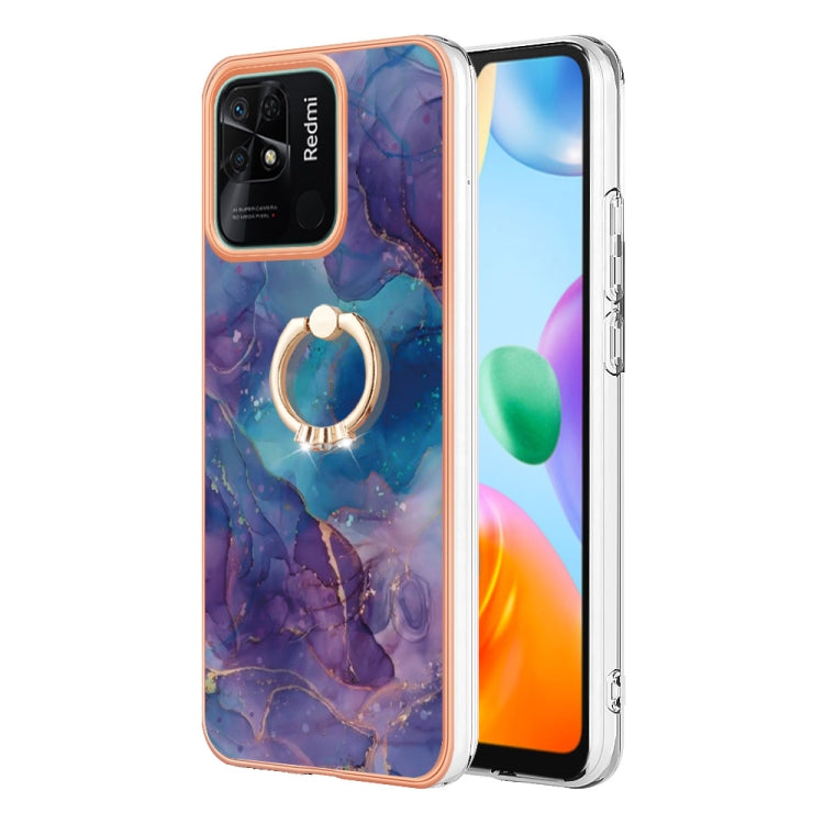 Electroplating Marble Dual-side IMD Phone Case with Ring, For Xiaomi Redmi Note 12 5G Global/Poco X5 5G, For Xiaomi Redmi 12C/11A 4G Global, For Xiaomi 13 Lite 5G, For Xiaomi Redmi Note 12 Pro Speed, For Xiaomi Redmi 10C, For Xiaomi Mi 11 Lite