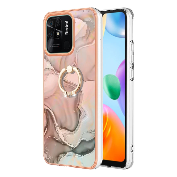 Electroplating Marble Dual-side IMD Phone Case with Ring, For Xiaomi Redmi Note 12 5G Global/Poco X5 5G, For Xiaomi Redmi 12C/11A 4G Global, For Xiaomi 13 Lite 5G, For Xiaomi Redmi Note 12 Pro Speed, For Xiaomi Redmi 10C, For Xiaomi Mi 11 Lite