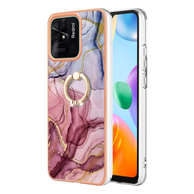 Electroplating Marble Dual-side IMD Phone Case with Ring, For Xiaomi Redmi Note 12 5G Global/Poco X5 5G, For Xiaomi Redmi 12C/11A 4G Global, For Xiaomi 13 Lite 5G, For Xiaomi Redmi Note 12 Pro Speed, For Xiaomi Redmi 10C, For Xiaomi Mi 11 Lite