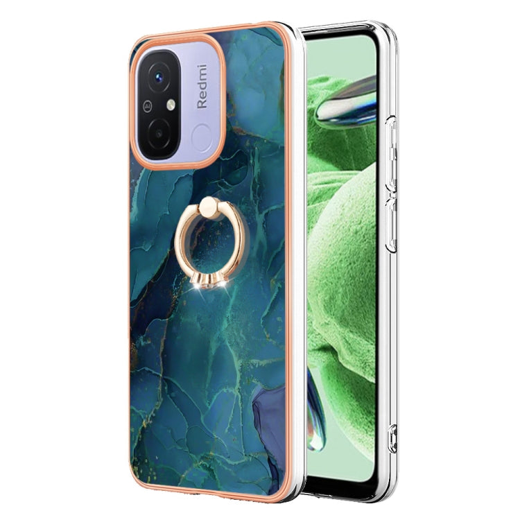Electroplating Marble Dual-side IMD Phone Case with Ring, For Xiaomi Redmi Note 12 5G Global/Poco X5 5G, For Xiaomi Redmi 12C/11A 4G Global, For Xiaomi 13 Lite 5G, For Xiaomi Redmi Note 12 Pro Speed, For Xiaomi Redmi 10C, For Xiaomi Mi 11 Lite