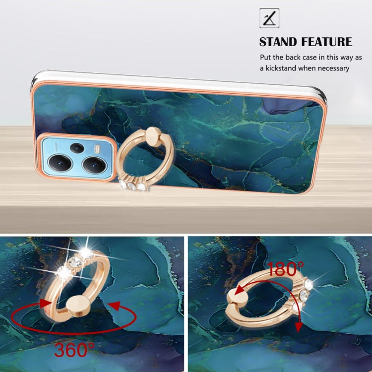 Electroplating Marble Dual-side IMD Phone Case with Ring, For Xiaomi Redmi Note 12 5G Global/Poco X5 5G, For Xiaomi Redmi 12C/11A 4G Global, For Xiaomi 13 Lite 5G, For Xiaomi Redmi Note 12 Pro Speed, For Xiaomi Redmi 10C, For Xiaomi Mi 11 Lite