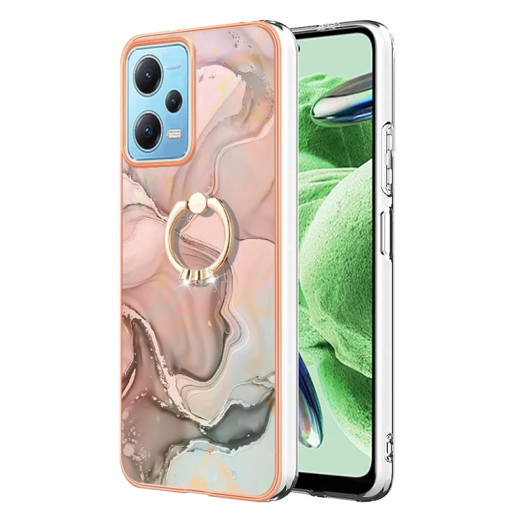 Electroplating Marble Dual-side IMD Phone Case with Ring, For Xiaomi Redmi Note 12 5G Global/Poco X5 5G, For Xiaomi Redmi 12C/11A 4G Global, For Xiaomi 13 Lite 5G, For Xiaomi Redmi Note 12 Pro Speed, For Xiaomi Redmi 10C, For Xiaomi Mi 11 Lite
