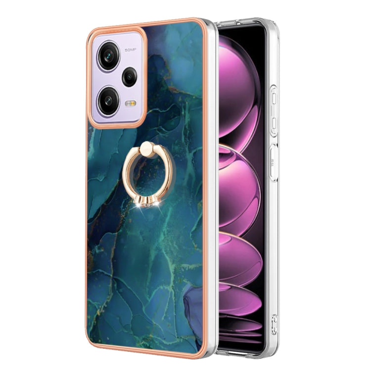 Electroplating Marble Dual-side IMD Phone Case with Ring, For Xiaomi Redmi Note 12 5G Global/Poco X5 5G, For Xiaomi Redmi 12C/11A 4G Global, For Xiaomi 13 Lite 5G, For Xiaomi Redmi Note 12 Pro Speed, For Xiaomi Redmi 10C, For Xiaomi Mi 11 Lite